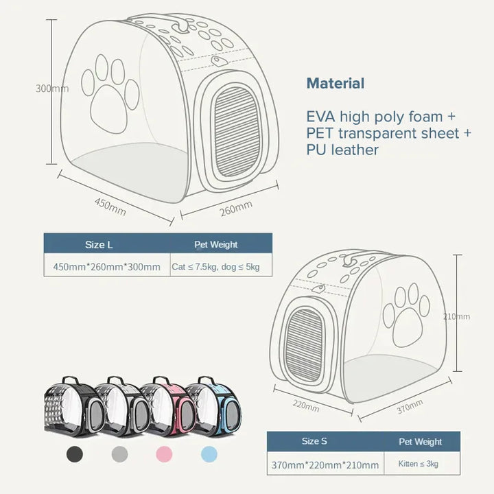 PurrView Transparent Travel Bag