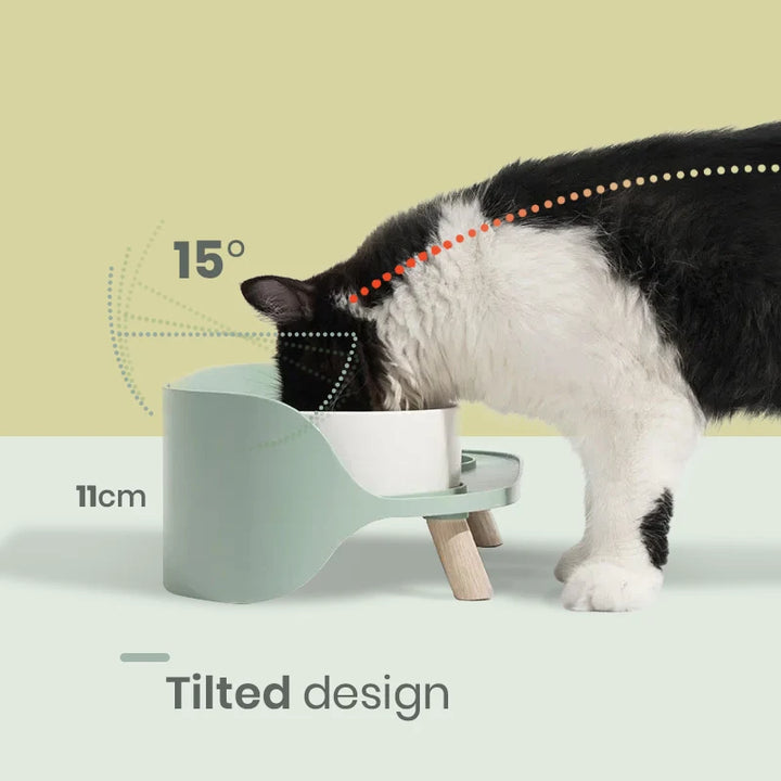 Ceramic Cat Bowl Protects The Cervical Spine Against Black Chin