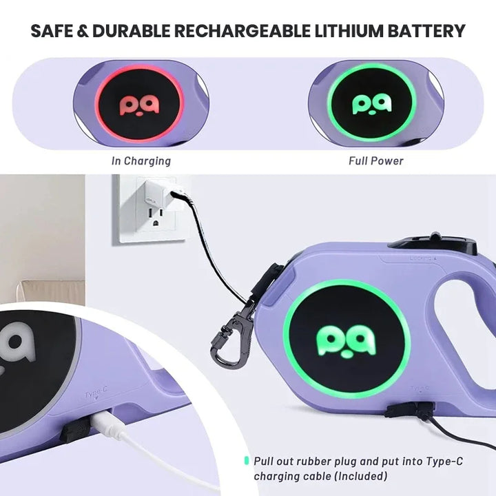 LumoLux LED Retractable Leash