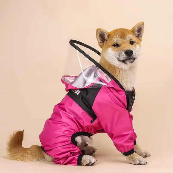 Dog Transparent Waterproof Poncho Raincoat